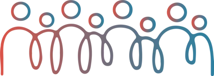 Illustrated graphic representing the diverse people and perspectives that make up the dymaptic team and drive innovative GIS problem-solving